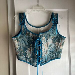 Amazon Blue Floral Corset